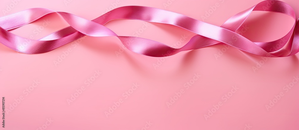 Poster flat lay copy space image featuring vibrant serpentine streamers on a pink background providing ampl