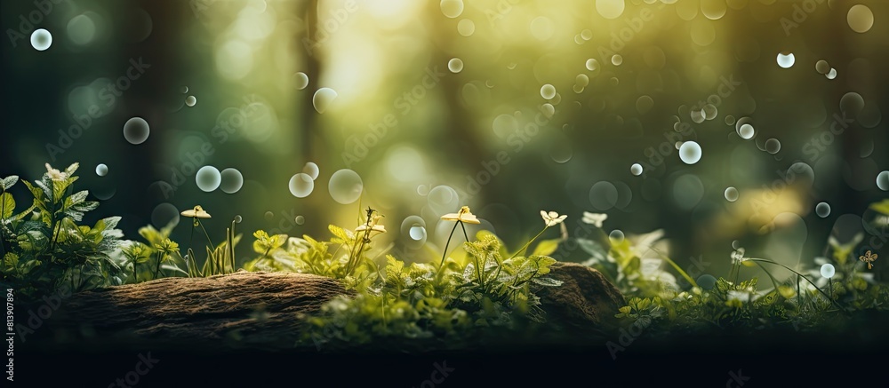 Aufkleber a nature scene with blurred and bokeh lights lots of copy space image