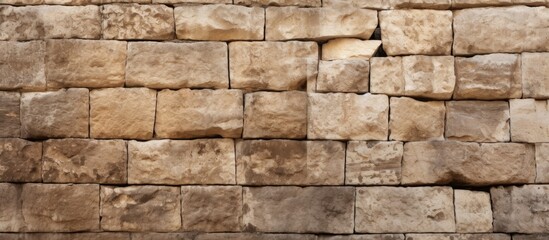 Obraz premium A section of an ancient stone wall that provides a perfect background for a copy space image