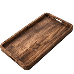wooden food serving tray Isolated on transparent background
