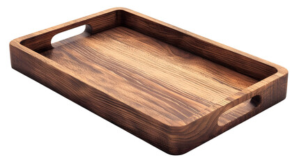wooden food serving tray Isolated on transparent background