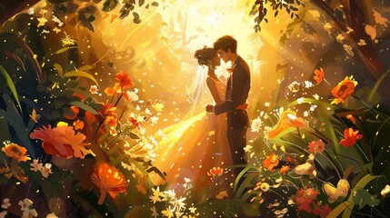 Capture a breathtaking wide-angle view of a pre-wedding fashion shoot in a lush