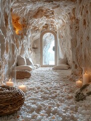 halotherapy in a simplified salt cave environment, magazine style