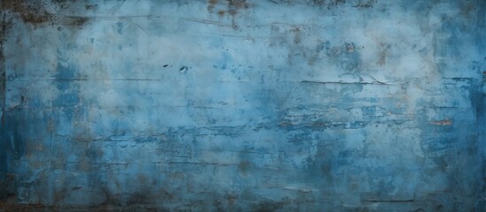 Fototapeta premium A grungy background or texture featuring a blue scraped wall with plenty of copy space image