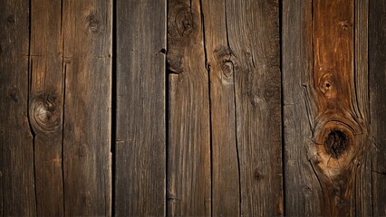 Naklejka premium Rustic old wood boards texture simple knotty brown wooden board background