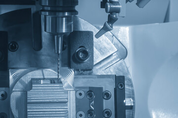 The 5-axis CNC milling machine small hole drilling process.