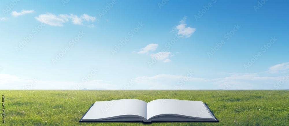 Poster concept of copy space image with an empty page diary in a blank mockup