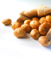 Kartoffeln, Kartoffelsack, Ernte, isoliert, Stärke, Knollen,