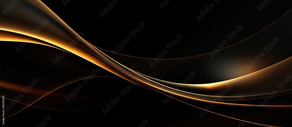 Poster a sleek black backdrop adorned with gleaming gold lines creating an abstract pattern ample room for 