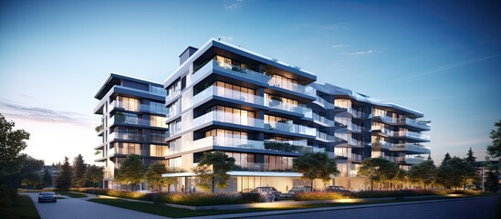 A sleek high end residential complex with elegant contemporary design and ample space for comfortable living