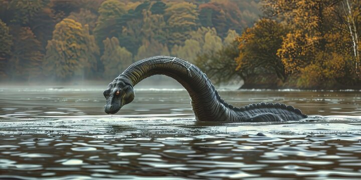 loch ness monster in a lake