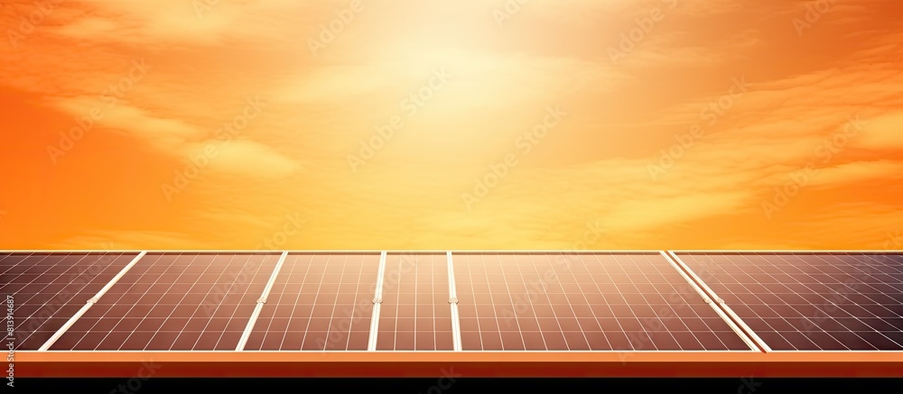 Poster image of a solar panel with empty space for text or other visual elements. copy space image. place f