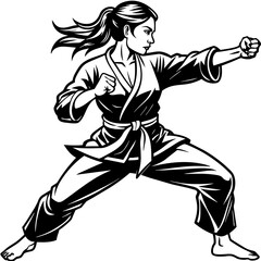 woman-karateka-in-fighting-position