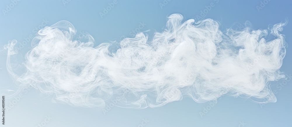 Poster a thick white smoke trail fills the sky leaving behind a space for inserting an image. copy space im