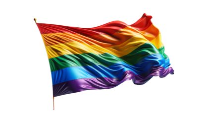 LGBT pride flag isolated on white background 