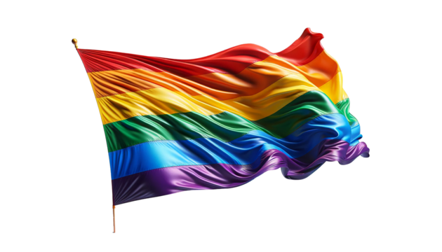 LGBT pride flag isolated on white background 