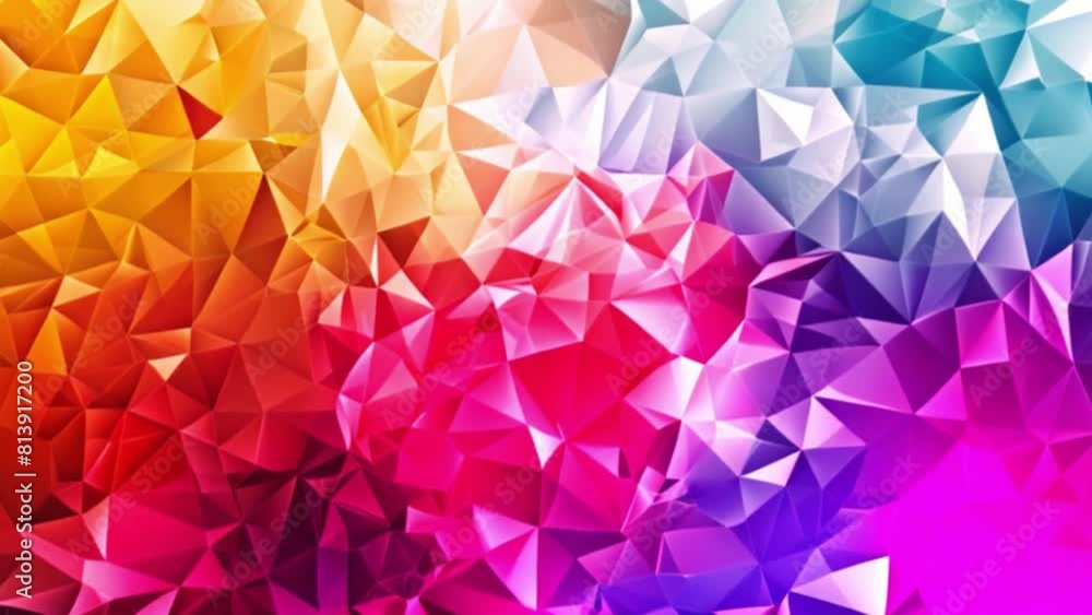 Poster a vibrant, abstract pattern transitions from red and yellow to blue and purple hues, creating a dyna
