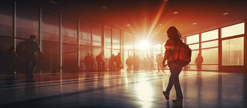 Returning to the educational setting after a break typically at the beginning of a new academic year where students engage in learning activities and academic pursuits Copy space image