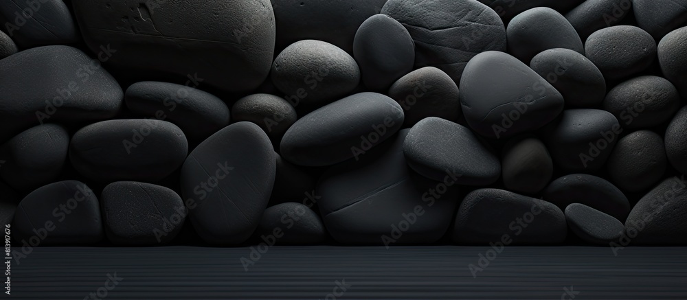 Poster black background with a stone abstract design providing ample copy space for images