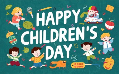 Fototapeta premium Happy Children's Day