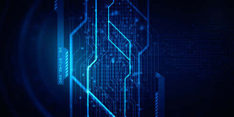 Obraz premium 2d illustration Abstract futuristic electronic circuit technology background