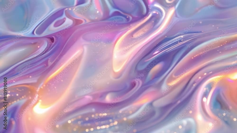 Poster pastel colors swirling together with sparkling highlights, creating a whimsical visual texture.