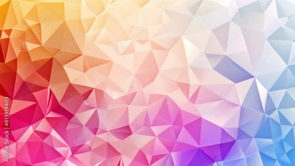 Poster a dynamic abstract background featuring an array of colorful triangles overlapping and creating a vi