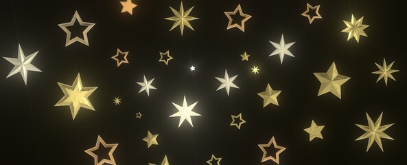 Drifting Christmas Stardust: Captivating 3D Illustration of Descending Stardust Particles for the Holidays