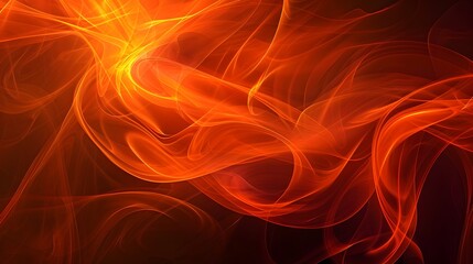 Dynamic Orange Swirls Radiating Energy on a Dark Canvas