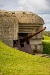 Batterie de Longues-sur-Mer sur le mur de l'atlantique en Normandie