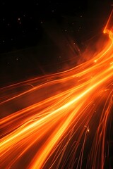 Orange Light Trails Streak Across the Night Sky Capturing the Essence of a Surreal Light Show
