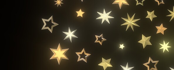 Gilded Wonder: Explore the Magic of a 3D Gold Stars Rain