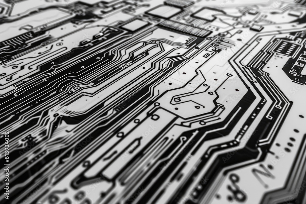 Poster detailed view of a computer circuit board, perfect for technology concepts