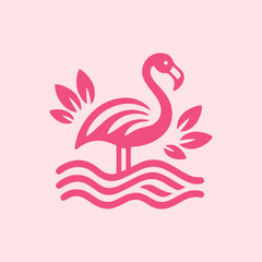flamingo bird logo vector design, vector flamingo bird illustration, beautiful and elegant flamingo bird design