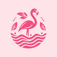 flamingo bird logo vector design, vector flamingo bird illustration, beautiful and elegant flamingo bird design