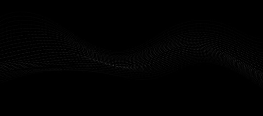 Technology dark background. Vector futuristic wave banner.