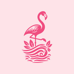 flamingo bird logo vector design, vector flamingo bird illustration, beautiful and elegant flamingo bird design