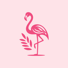 flamingo bird logo vector design, vector flamingo bird illustration, beautiful and elegant flamingo bird design