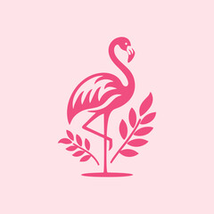 flamingo bird logo vector design, vector flamingo bird illustration, beautiful and elegant flamingo bird design