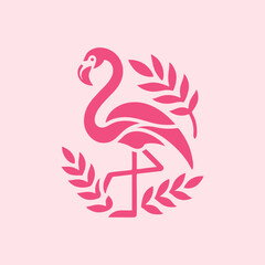 flamingo bird logo vector design, vector flamingo bird illustration, beautiful and elegant flamingo bird design
