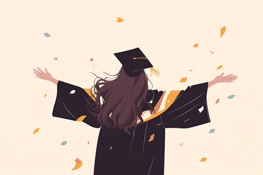 young lady celebrating her graduation day with joy