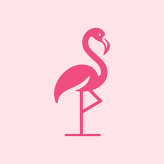 flamingo bird logo vector design, vector flamingo bird illustration, beautiful and elegant flamingo bird design