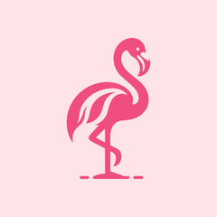 flamingo bird logo vector design, vector flamingo bird illustration, beautiful and elegant flamingo bird design