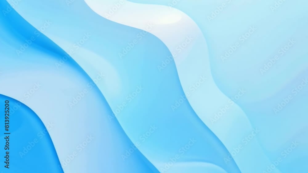 Poster blue and white background featuring abstract wavy lines in a dynamic pattern.