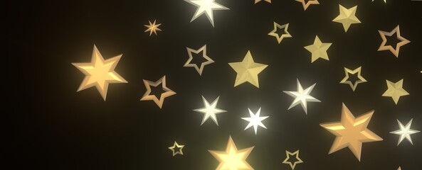 Gilded Wonder: Explore the Magic of a 3D Gold Stars Rain