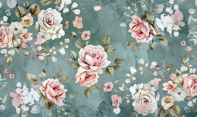 Aesthetic vintage flower, imbued with a serene and subtle aura. These aesthetic background elements lend themselves perfect to printed production, notebook covers, and decor