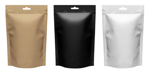 Set of doypacks cut out