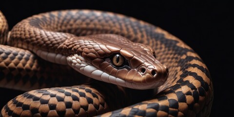 Fototapeta premium Snake on black background