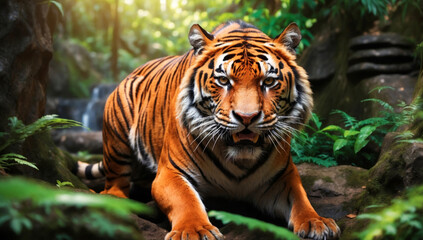 Obraz premium A big tiger in the jungle