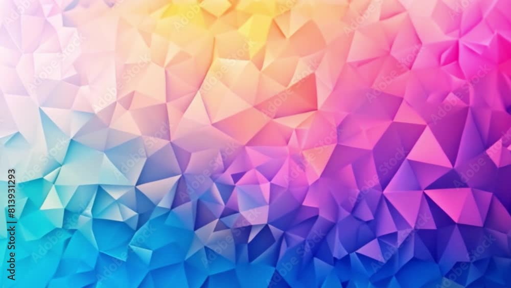 Poster a vibrant abstract background featuring a variety of colorful triangles arranged in a geometric patt